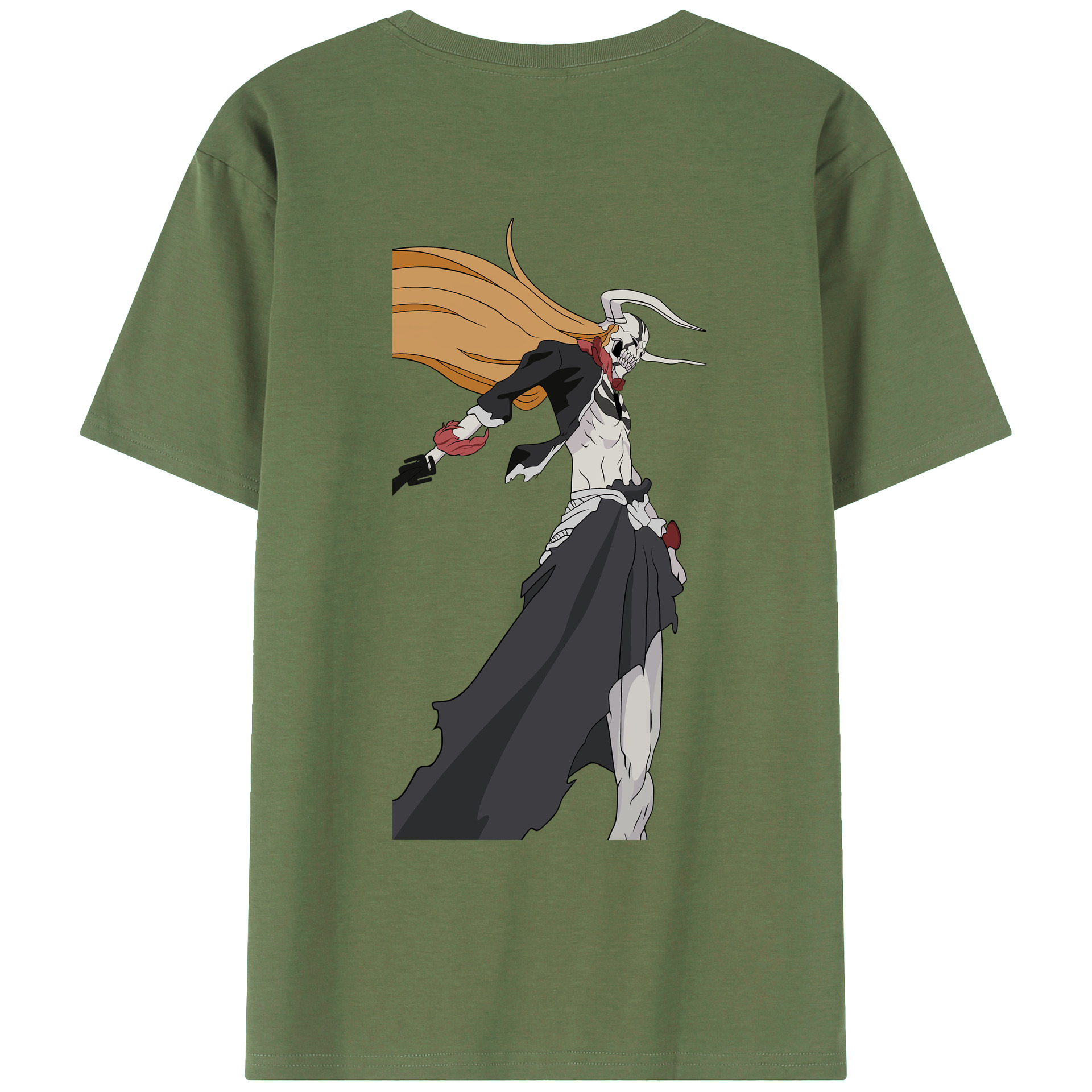 （画像用） ブリーチ 黒崎一護（くろさき いちご）BLEACH Kurosaki Ichigo 綿100％ メンズ半袖Tシャツ（バックプリント） 通気性